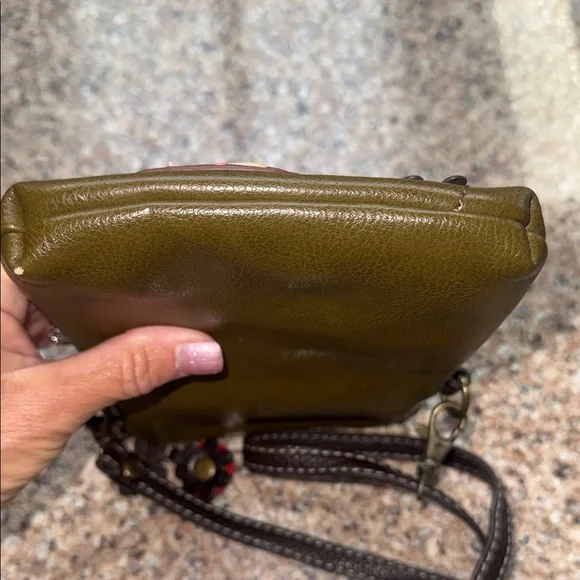 Chala Olive Crossbody Bag with Fox Accent - Picture 6 of 8